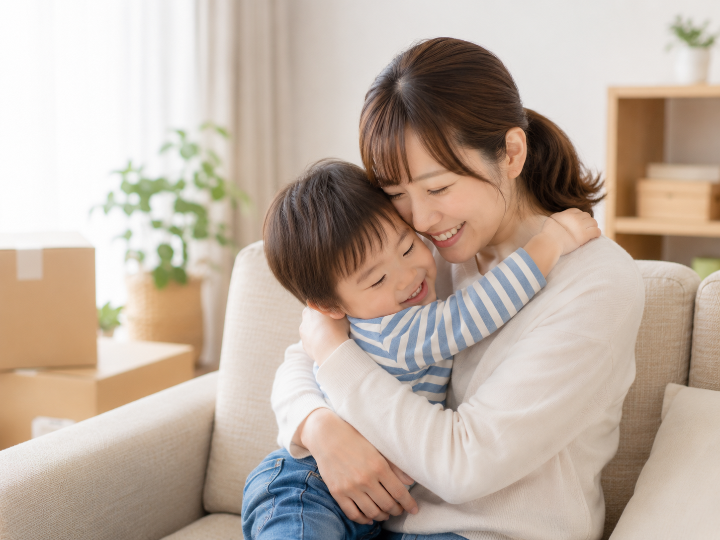 新しい暮らしを楽しむ家族
