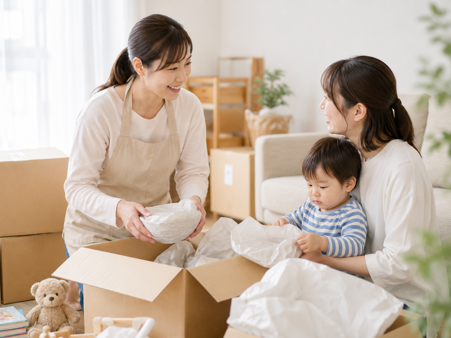 女性スタッフによる引越しサポート